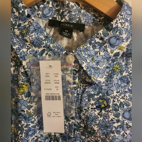 NWT J. Crew Puff Sleeve Shirt Dress - Picture 3 of 6